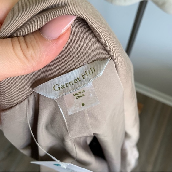 NWT Garnet Hill 100% tencel draped wrap blazer jacket taupe beige size 6 - Picture 5 of 8